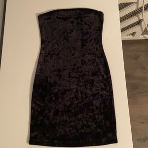 Black Velvet Strapless Dress